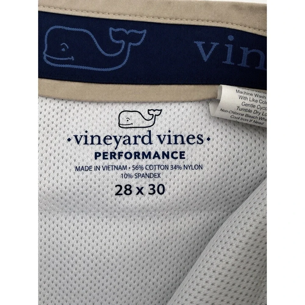 Vineyard Vines Performance Chino Pants Mens 28x30 Khaki Stretch Golf Preppy EUC